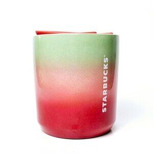 Starbucks 8oz Holiday 2020 Pearl Red Green Ombre Travel Mug Limited Edition